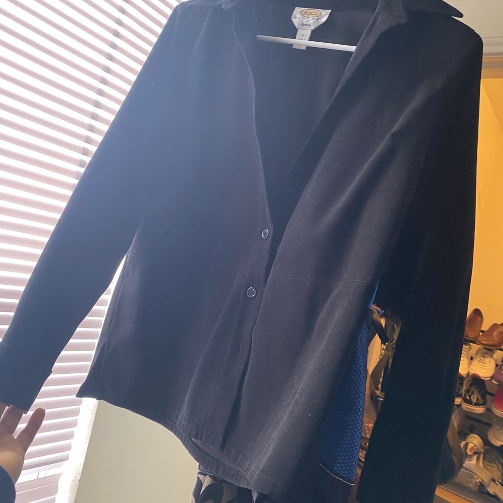 Black Velvet Button Up